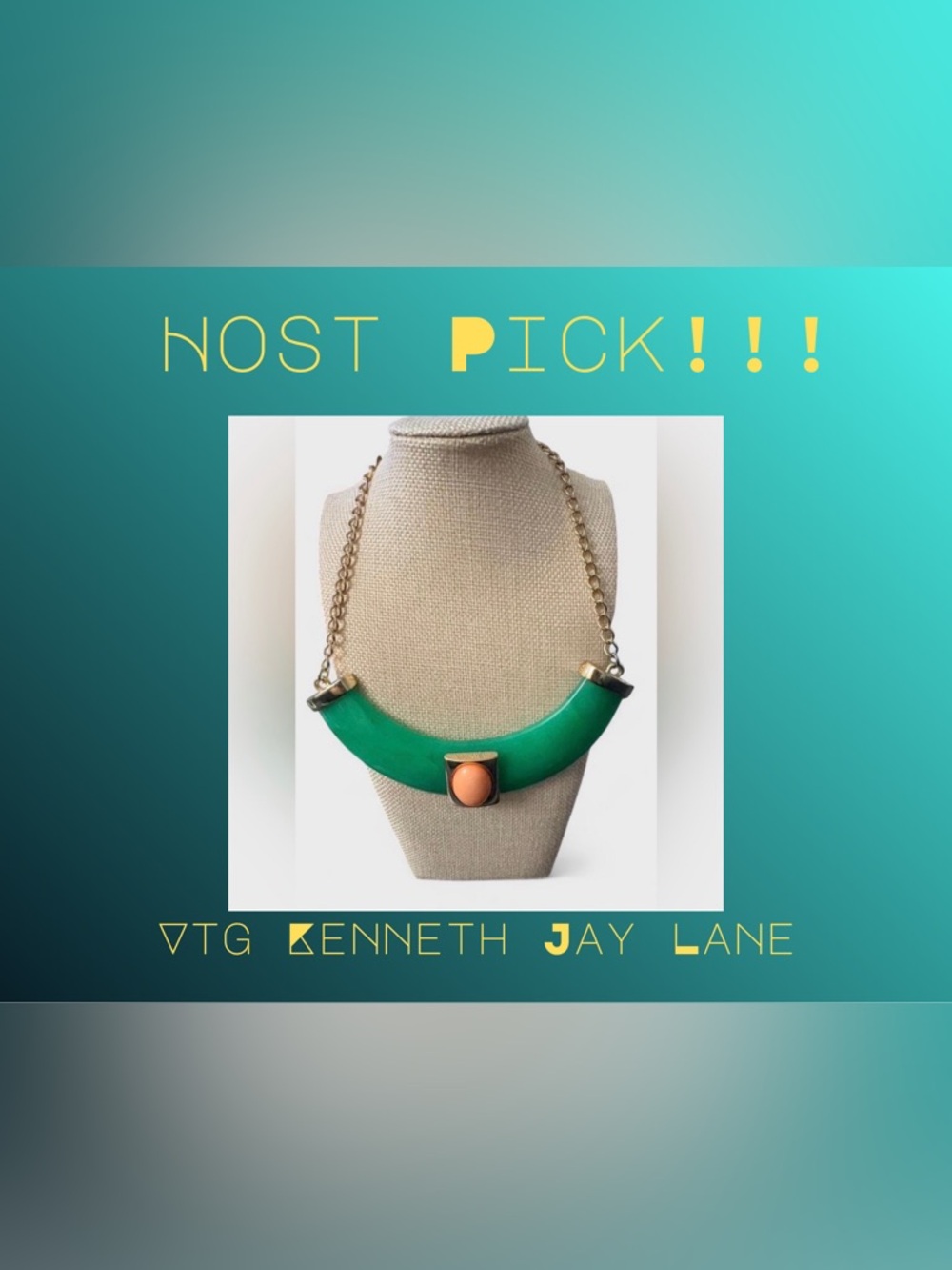 Kenneth Jay Lane Faux jade Coral Collar -Vintage Collectible -host pick